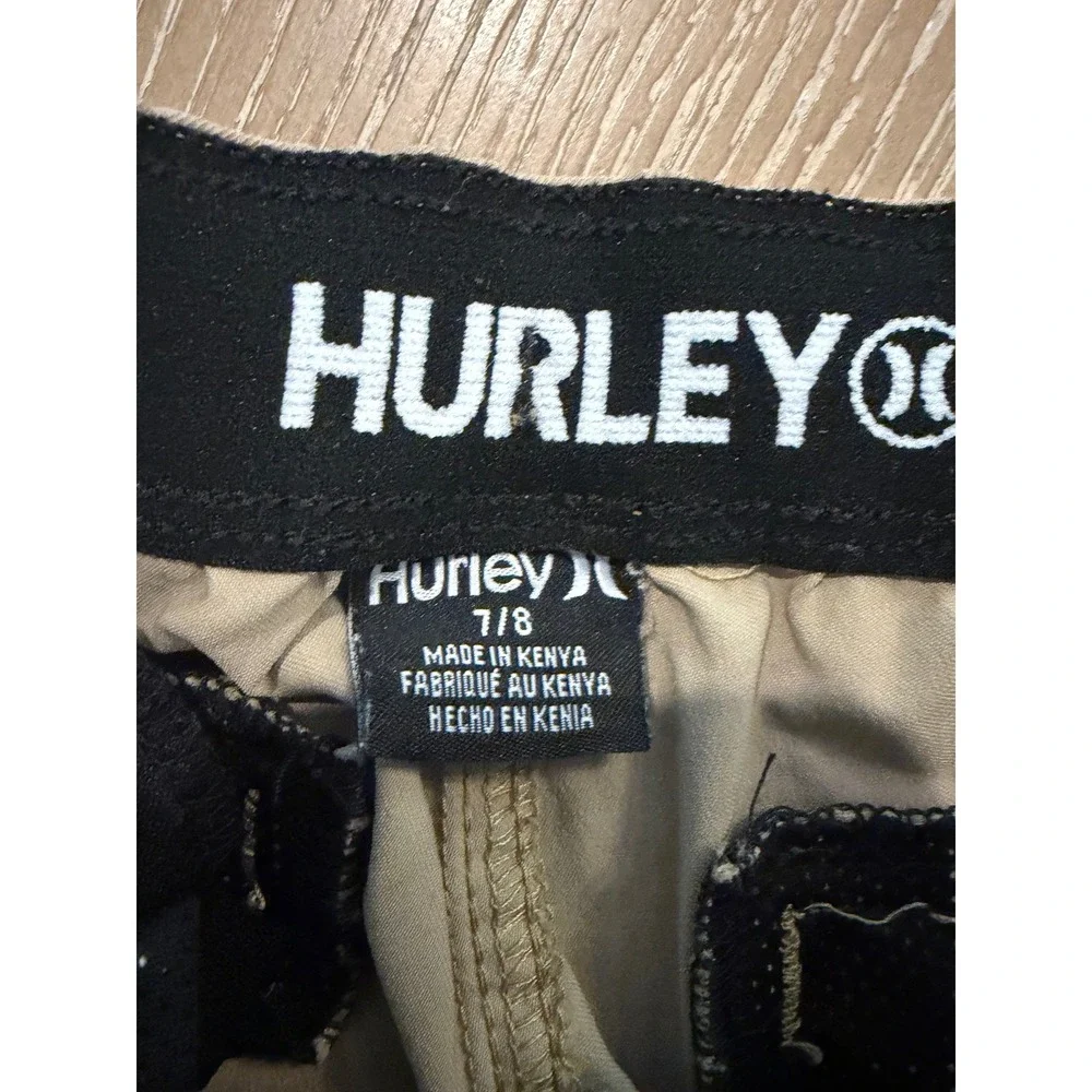 Hurley H2O-Dri Jogger Pants Boys M Khaki Elastic Waist Drawstring Stretch